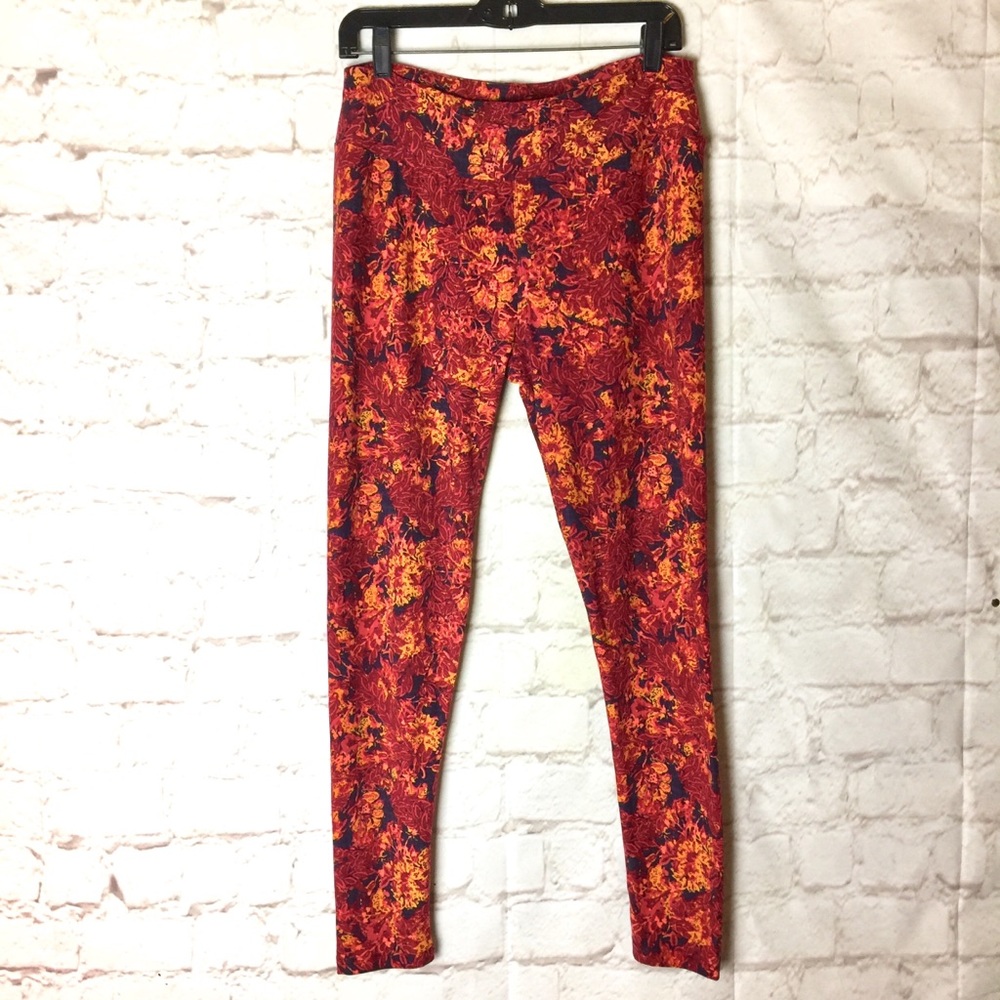 LuLaRoe Tall And Curvy Autumn Print Leggings